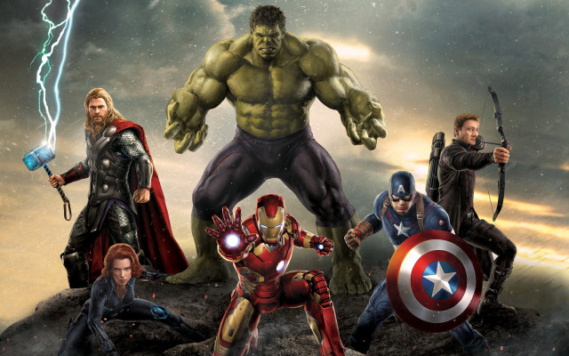 Avengers stormy hill galaxy retro free wallpaper - medium preview image
