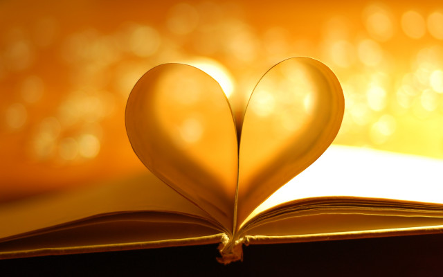 Book heart bookmark blurry bokeh free wallpaper - medium preview image