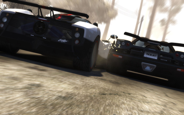 Two cars driving road game free wallpaper - medium preview image