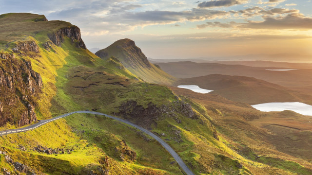 Scenic mountain winding road lake free wallpaper - medium preview image