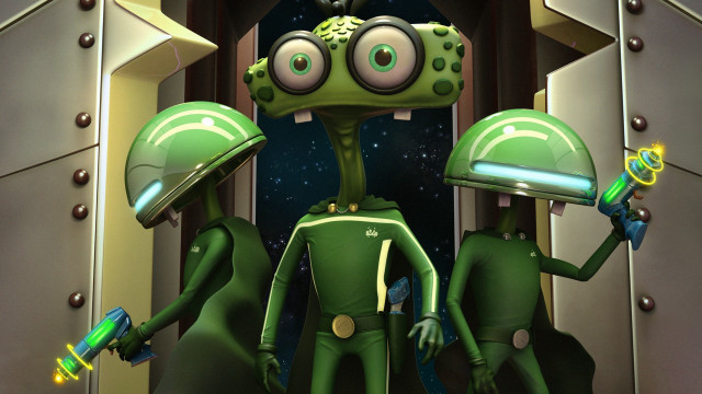 Alien men doorway spaceship retro free wallpaper - medium preview image