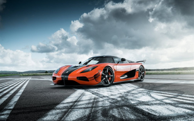 Sports car runway cloudy sky #3 free wallpaper - medium preview image