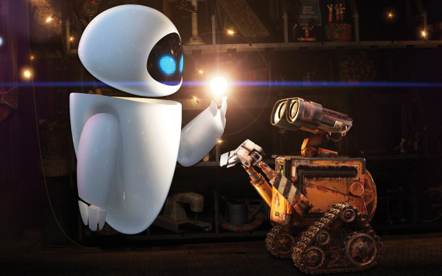 Robot holding flashlight camera arm free wallpaper - medium preview image