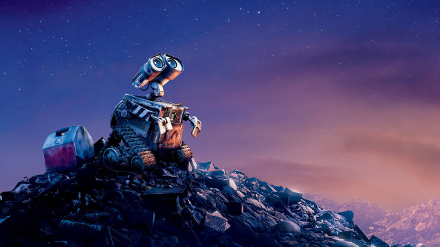 Robot pile rocks sky star free wallpaper - medium preview image