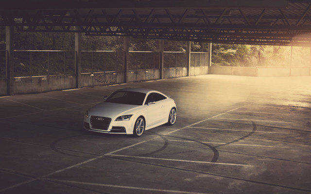 White car parking lot building #7 free wallpaper - medium preview image