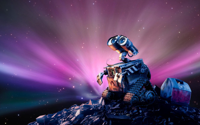 Robot rocks sky brightlight aurora free wallpaper - medium preview image