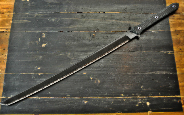 Knife wooden table black handle free wallpaper - medium preview image