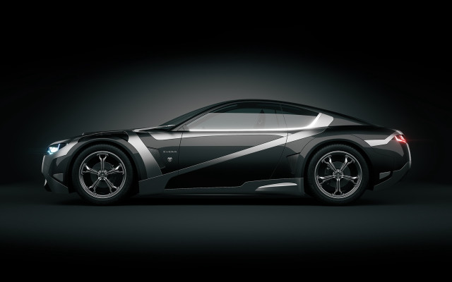 Black sports car panfuturism sharp free wallpaper - medium preview image