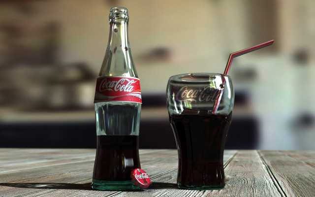 Coca cola bottle glass straw free wallpaper - medium preview image