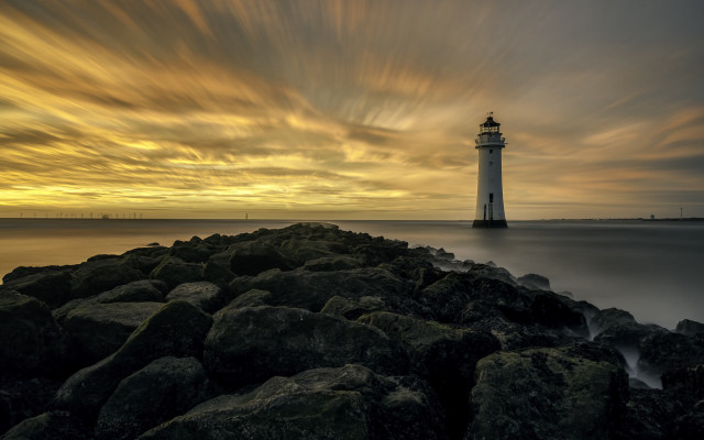 Lighthouse rocky shore cloudy sky #9 free wallpaper - medium preview image