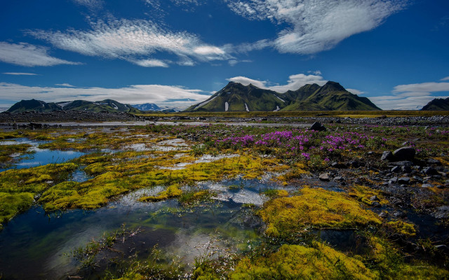 Green purple mountains clouds city free wallpaper - medium preview image