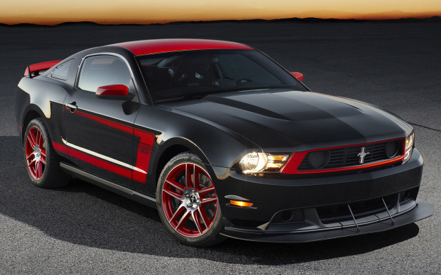 Black mustang red stripes dusk free wallpaper - medium preview image