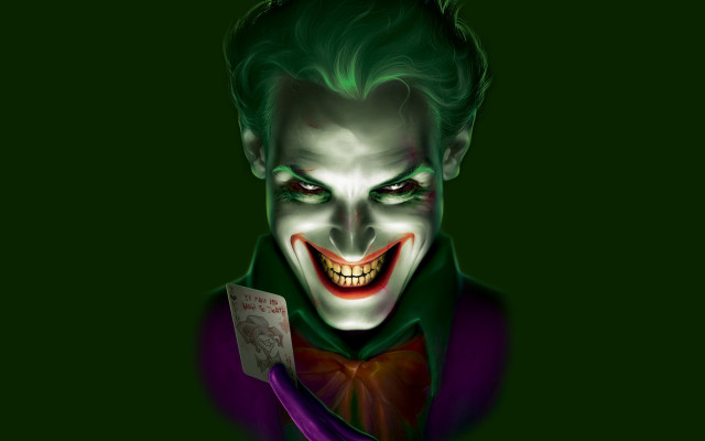 Joker card green background sinister free wallpaper - medium preview image