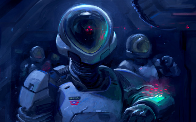 Space suit man glowing object free wallpaper - medium preview image