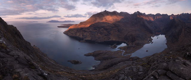 Mountain lake mountains cloudy sunset free wallpaper - medium preview image