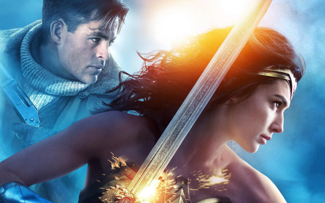 Man woman swords blue sky free wallpaper - medium preview image