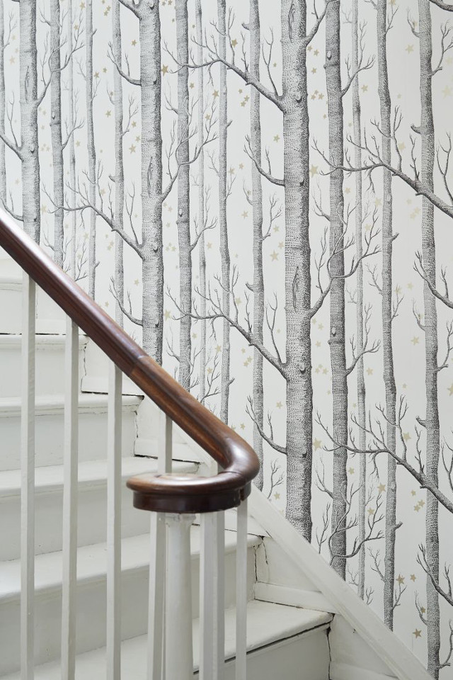 Staircase wallpapered wall banister handrail free wallpaper - medium preview image