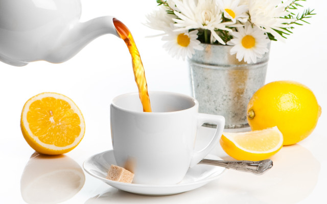 Tea pour lemons daisies flower free wallpaper - medium preview image