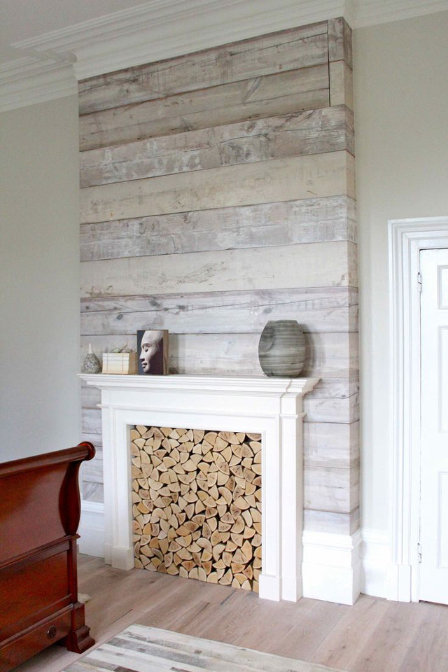 Fireplace wooden wall firewood log free wallpaper - medium preview image