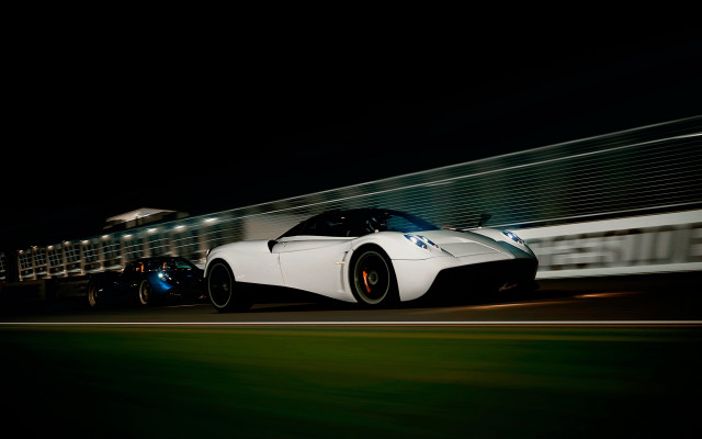 White sports car night train free wallpaper - medium preview image