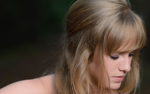 Woman long hair cellphone flower free wallpaper - medium preview image