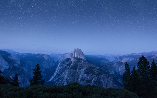 Mountain night sky stars trees #2 free wallpaper - medium preview image