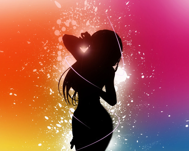 Woman heart rainbow background object free wallpaper - medium preview image