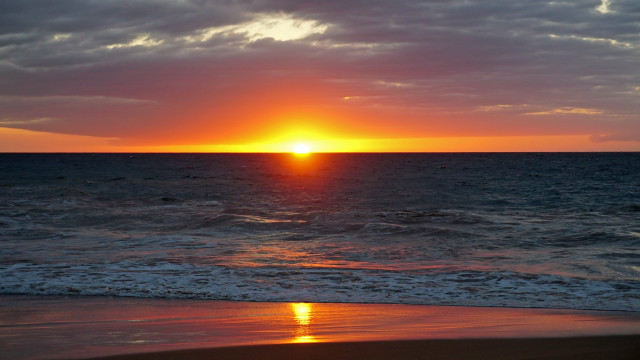 Sunset ocean waves beach dawn #4 free wallpaper - medium preview image