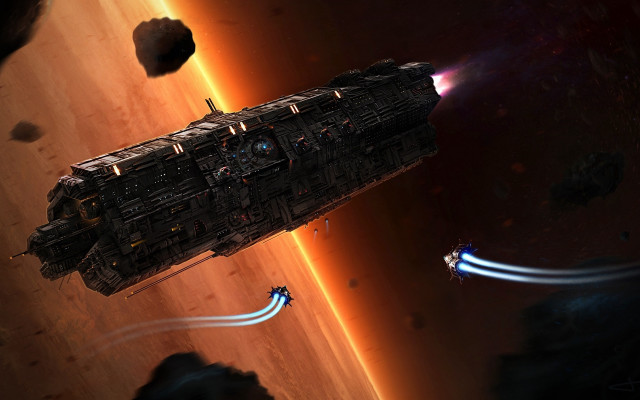 Space station red planet bright free wallpaper - medium preview image