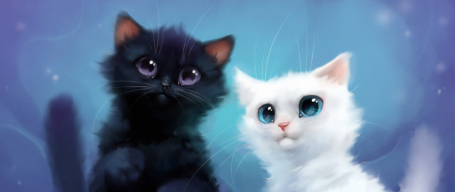Gothic animal painting blue eyes free wallpaper - medium preview image