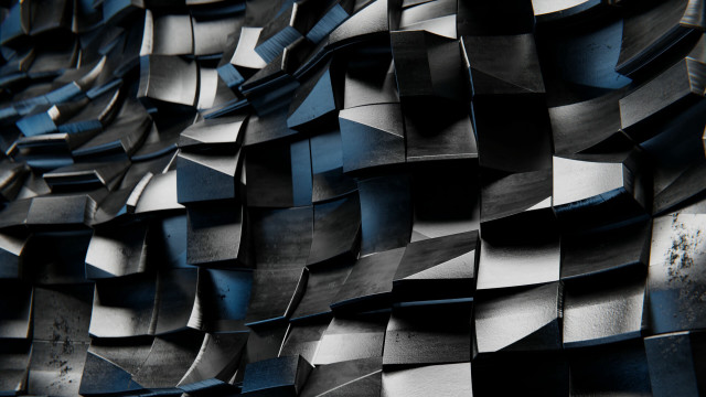 Large metal sculpture abstract deconstructivism free wallpaper - medium preview image
