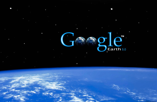 Earth google logo stars clouds free wallpaper - medium preview image