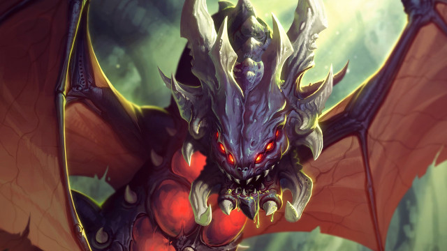 Red eyed large dragon green free wallpaper - medium preview image