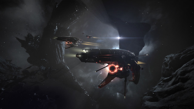 Sci fi spaceship dark cave free wallpaper - medium preview image