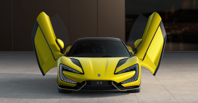 Yellow sports car open hood free wallpaper - medium preview image