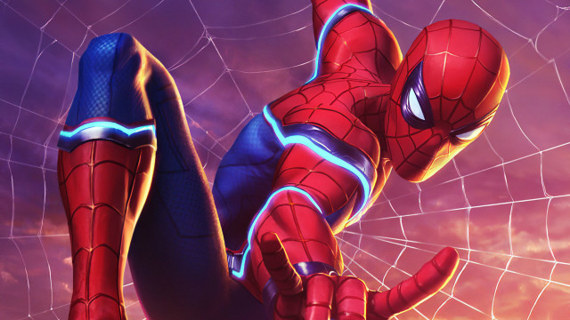 Spiderman upside down web legspread free wallpaper - medium preview image