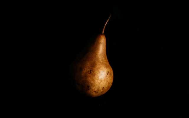 Black pear photorealism dark background free wallpaper - medium preview image