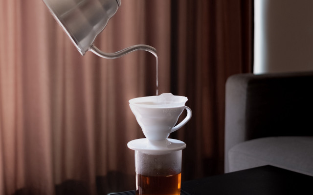 Pour over coffee maker filling free wallpaper - medium preview image