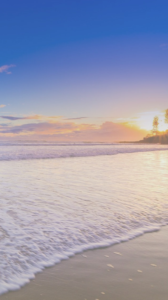 Beach surfboard sunset ocean walking free wallpaper - medium preview image