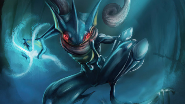 Demonic creature glowing cave red free wallpaper - medium preview image