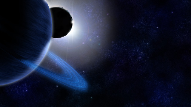 Blue planet ring stars bright #2 free wallpaper - medium preview image