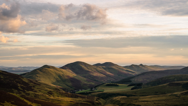 Valley mountains clouds greenhills sunset free wallpaper - medium preview image