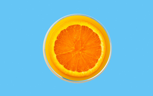 Orange glass water reflection blue free wallpaper - medium preview image