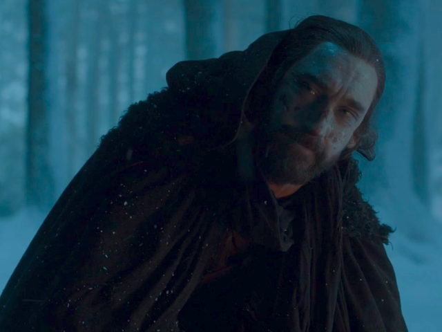Man beard black coat snow free wallpaper - medium preview image