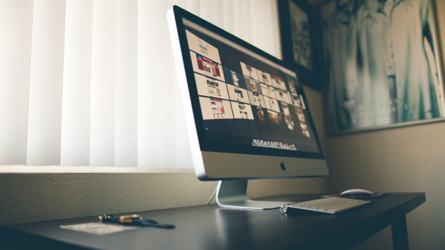 Computer monitor desk window curtains #2 free wallpaper - medium preview image