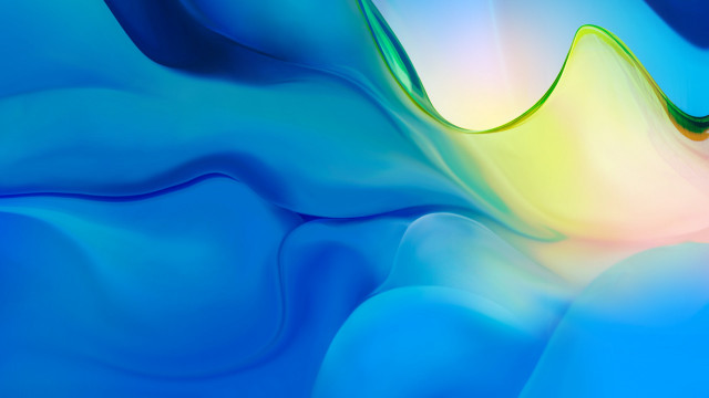 Blue yellow abstract wavy curved free wallpaper - medium preview image