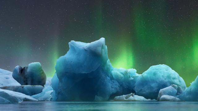 Iceberg green lights space art #2 free wallpaper - medium preview image