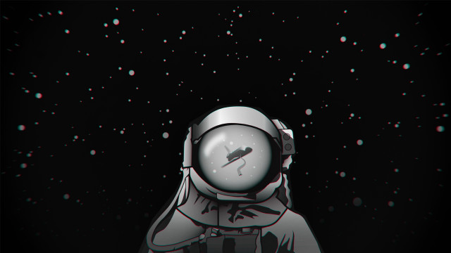 Astronaut starry sky milkyway aurora free wallpaper - medium preview image