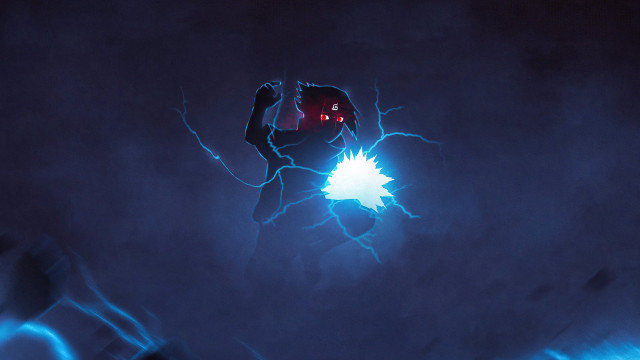 Glowing light magic electricity blue free wallpaper - medium preview image