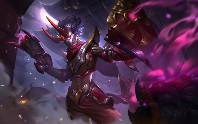 Fantasy hero sword armor purple free wallpaper - medium preview image